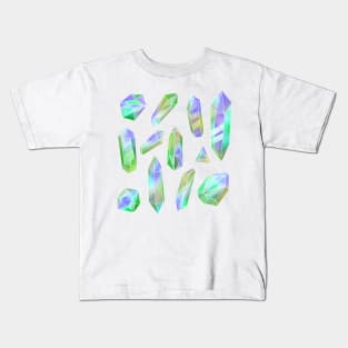 Iridescent crystals green-purple Kids T-Shirt